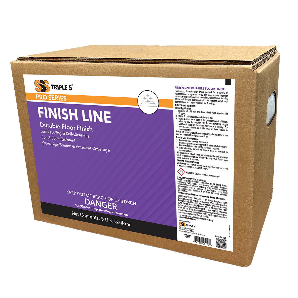 SSS Finish Line Ultra Durable  Floor Finish - (5Gal BIB)