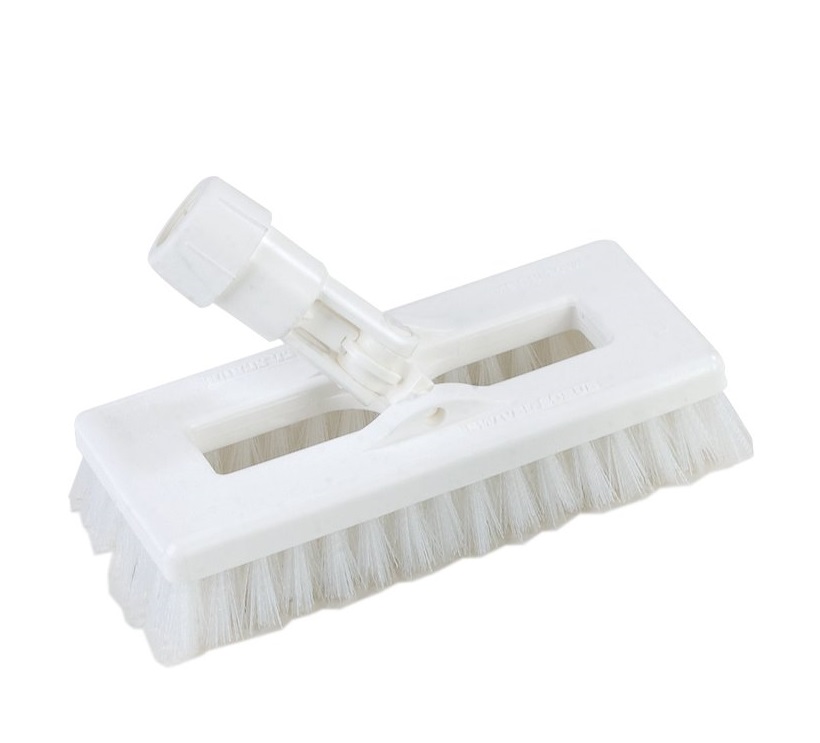 8&quot; Swivel Scrub w/ Polyester  Bristles, White - (12/cs)