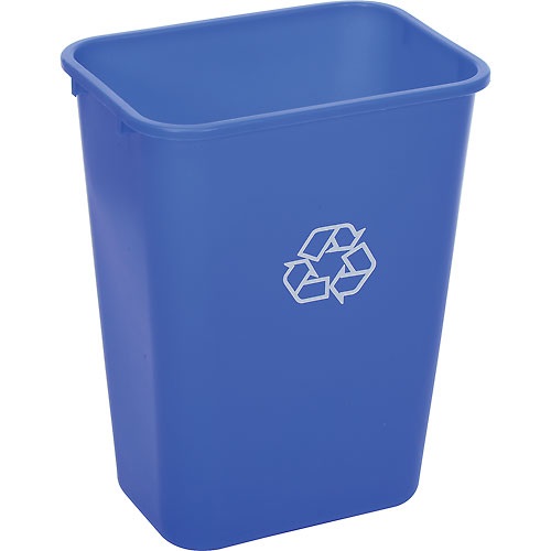 28 qt. Trash Can - Blue w/  Recycle Logo