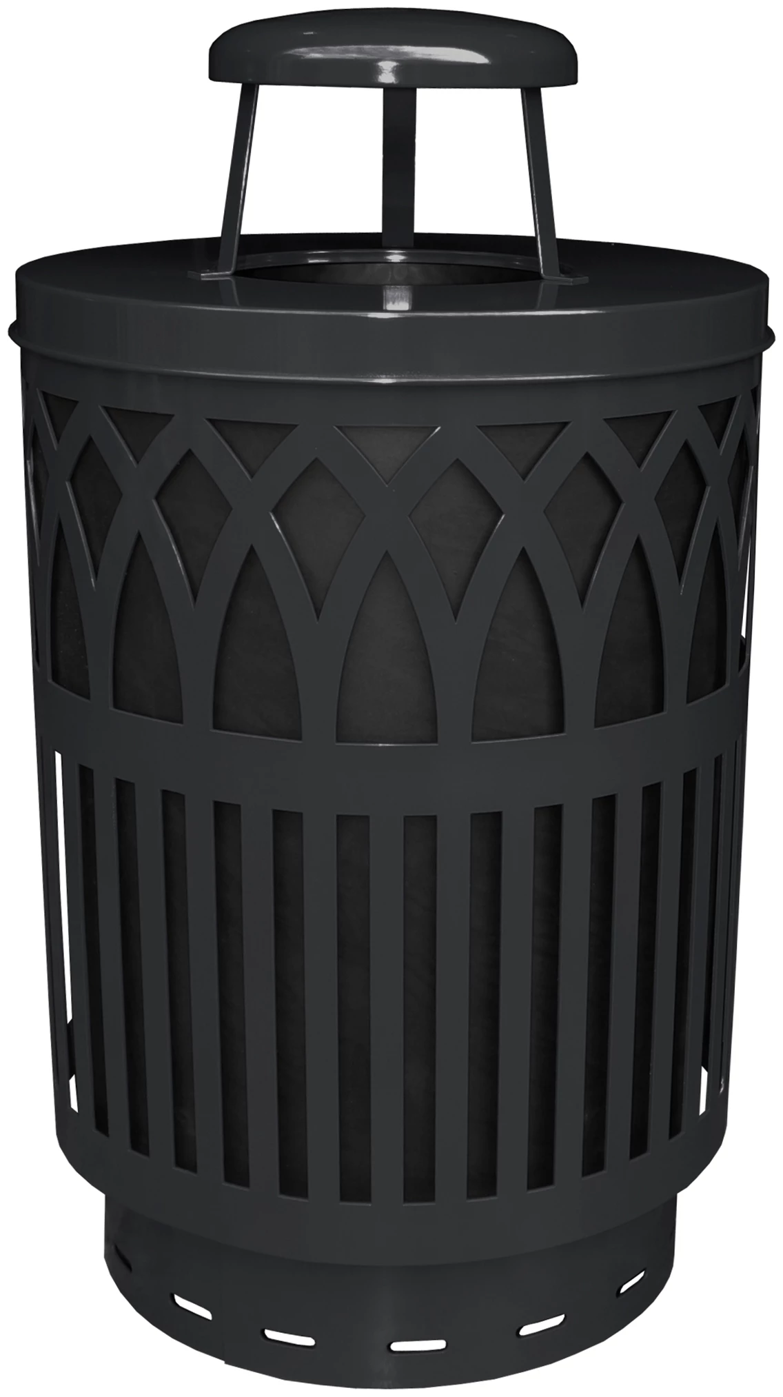 Covington Outdoor Receptacle,  Rain Cap, Plastic Liner, Black