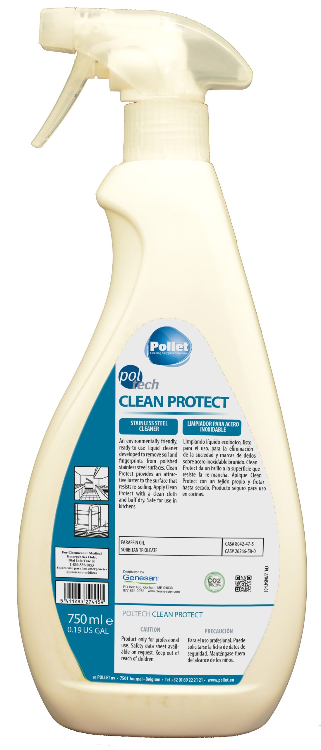 Genesan Clean Protect RTU  Stainless Steel Cleaner, 750ml 