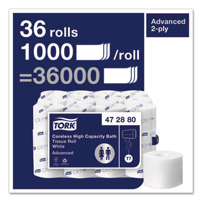 Tork Advanced Coreless High  Capacity Bath Tissue, 2ply, 