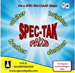 UNX Spec-Tak Enzyme Bleach Detergent, 50 Paks/Case