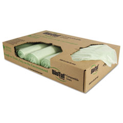 Biotuf Compostable Can Liners,  13 gallon, 0.88mil, Green - 